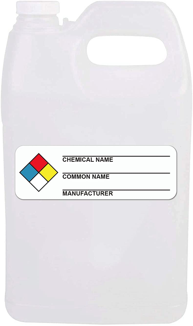 Industrial SDS and MSDS safety stickers by Well Tile, 1x3 inch chemical labeling decals, pack of 250 write-in labels.