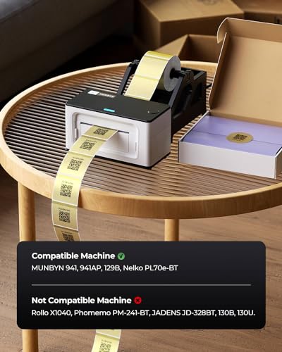 2 Inch Transparent Circle Self-Adhesive Waterproof Thermal Label+Gold Transparent Thermal Stickers