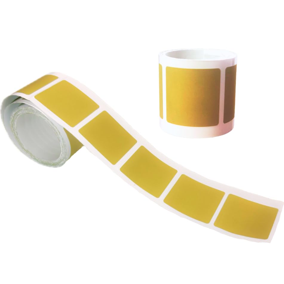 Gold Square Scratch Off Stickers - 1.5 in (3.81 cm) | Roll of 100 Stickers