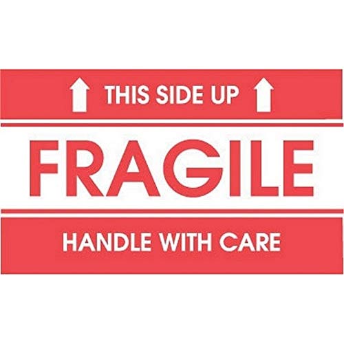 2" x 3" This Side UP Fragile Stickers Handle with Care (100 Stickers (Sheet)) 100 Stickers (Sheet)