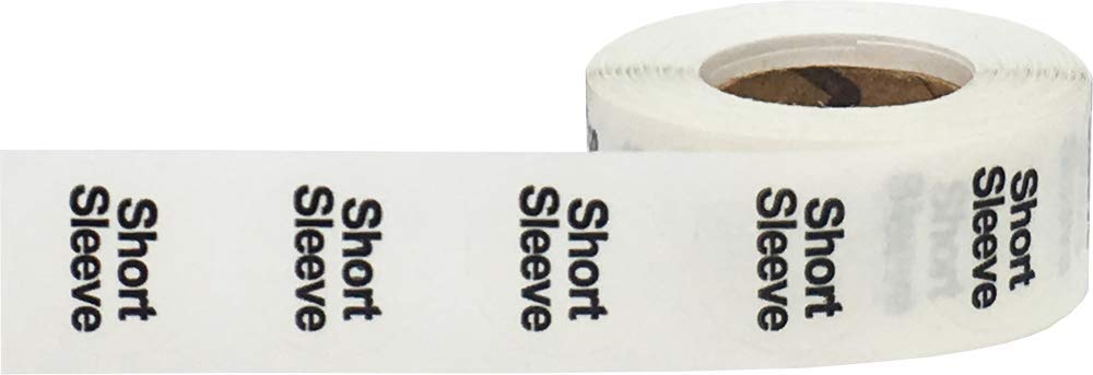 Clear Circle Short Sleeve Clothing Size Stickers - 3/4 Inch Round, 500 Clear Plastic Adhesive Labels Per Roll for Retail Apparel, Clothing Organization, and Inventory - Made in The USA