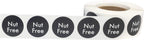 Color-coding Nut Free Labels, 0.75-inch round circle dots, adhesive stickers in bright colors, pack of 2 for food safety labeling.