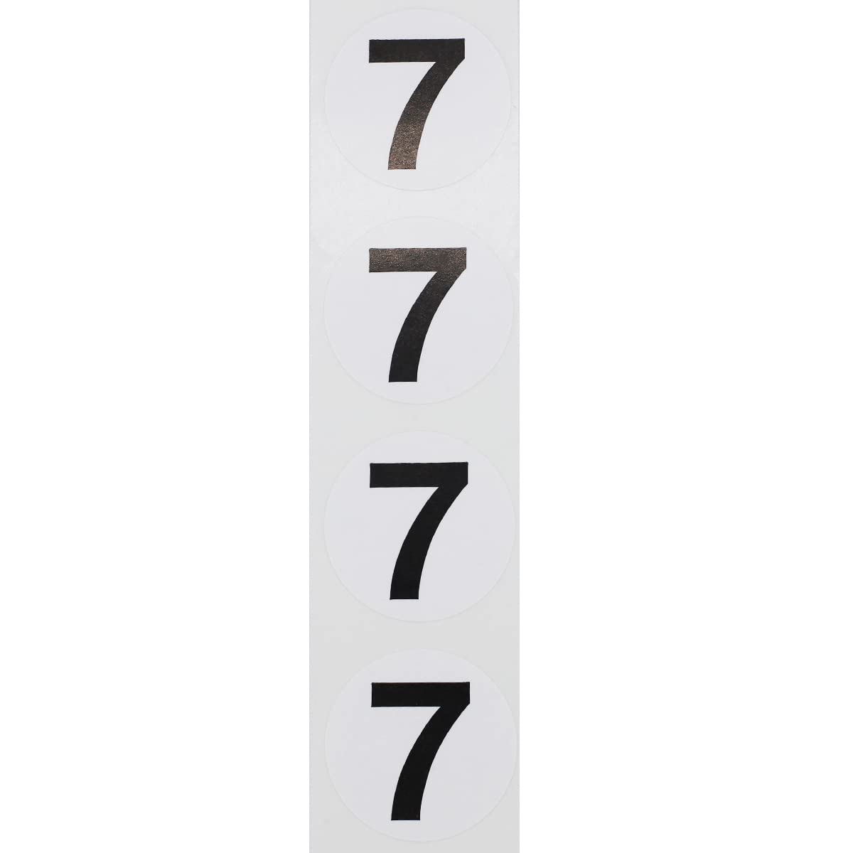 Black Number 7 Circle Stickers, 1.5 Inches Round, 500 Labels on a Roll Black 7