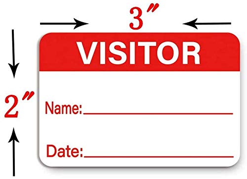 Visitor Stickers,Visitor Name Stickers Labels,3 x 2 Inches,100 Pcs Per Pack