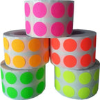Fluorescent color coding dot stickers , 1/2 inch size, bright labels for organizing and labeling.