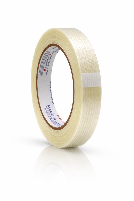WOD UFST39 Fiberglass Reinforced Filament Strapping Tape, 1 inch x 60 yds. 4 Mil, Filaments Run Lengthwise