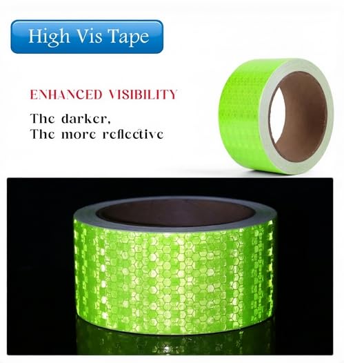 Reflective Tape, 1 Inch X 30 Ft, Fluorescent Green 1" x 30ft