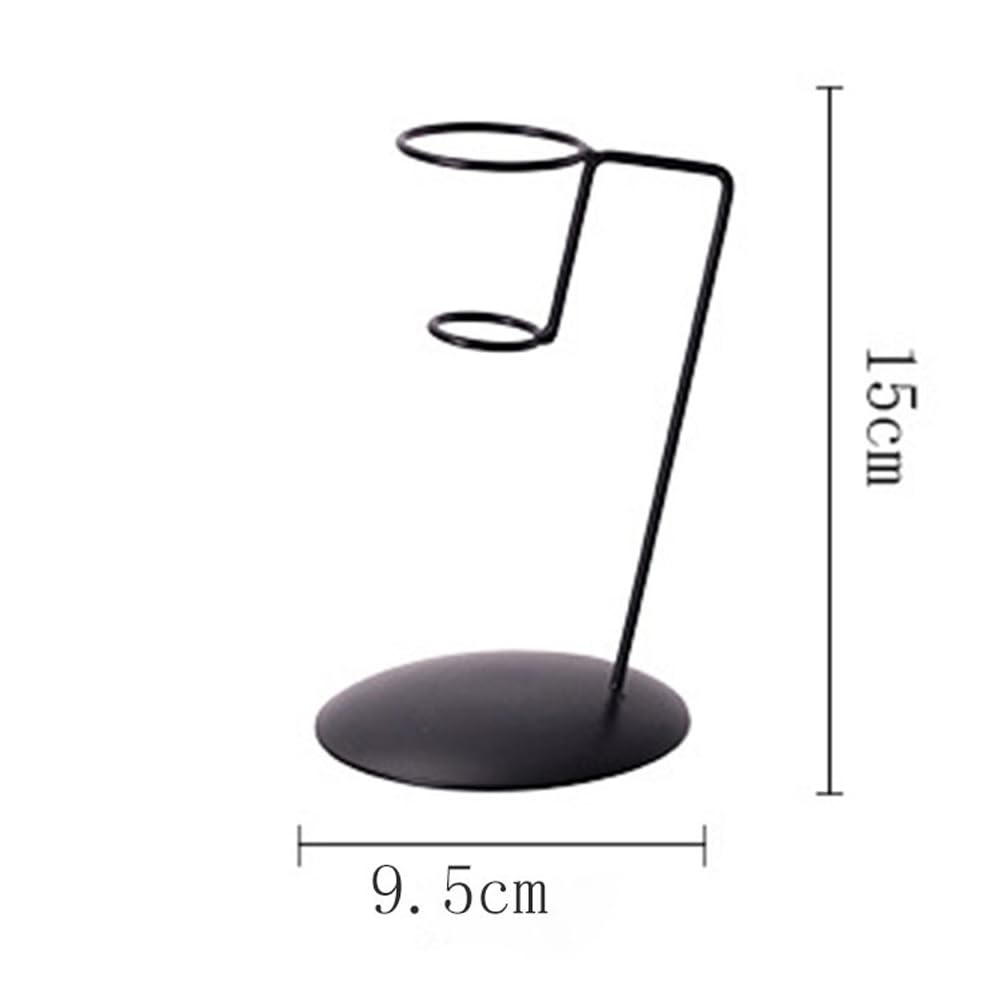 luzen 2Pcs Iron Metal Ice Cream Cone Rack Holder Single Ice Cream Cone Serving Treats Stand with Round Base French Fries Display Stand for Kitchen Bar Restaurant Party Supplies, Black