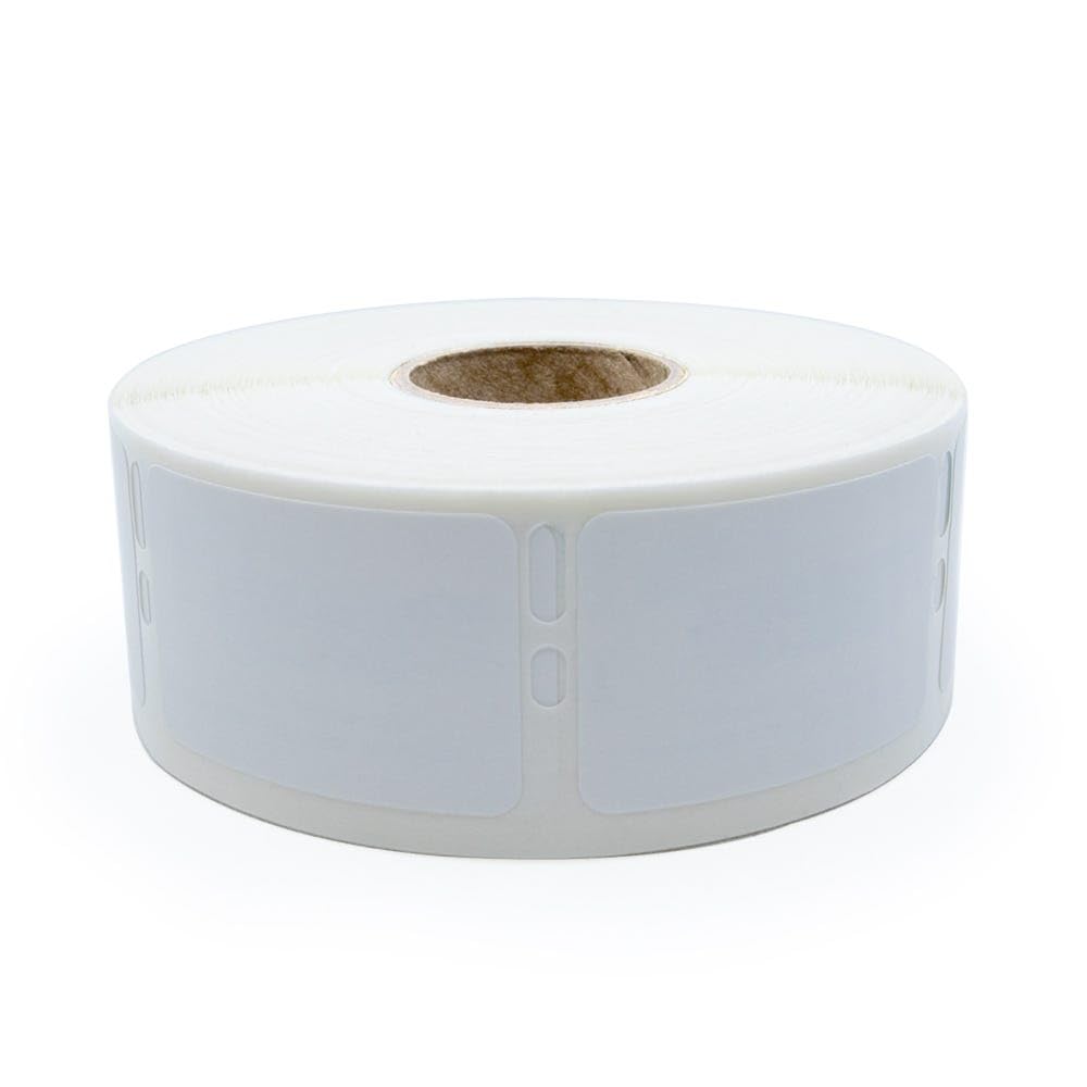 White 1x1.5 inch library book spine labels from LabelValue, compatible with Dymo LabelWriter 450 series, 750 labels per roll.
