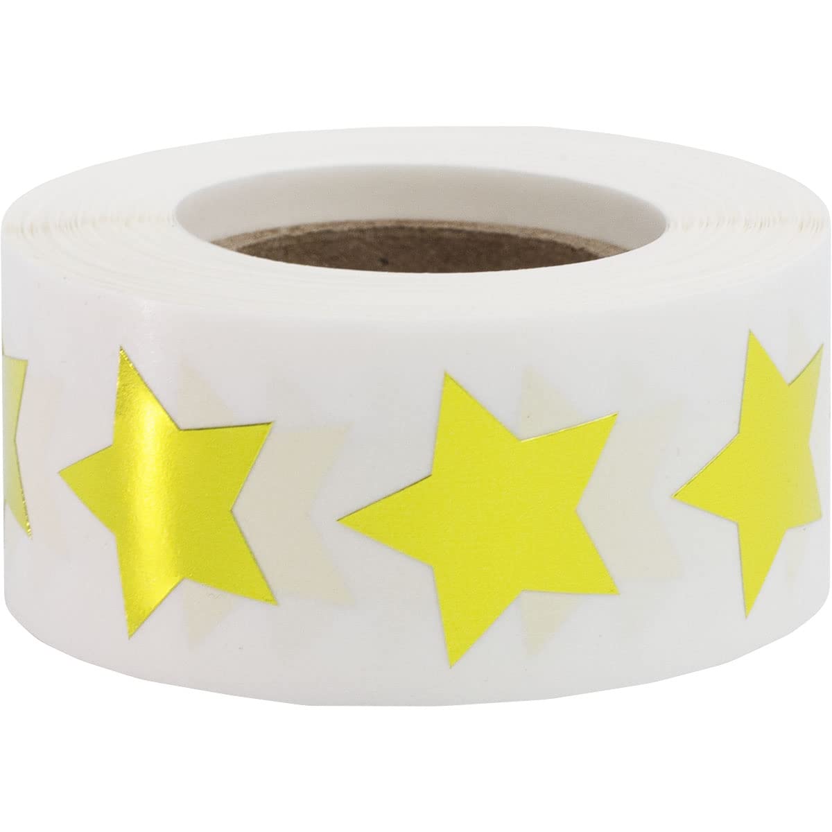 Metallic Gold Star Stickers, 3/4 Inch, 500 Metallic Plastic Labels per Roll - Perfect for Rewards, Decorations, and Crafts in Schools, Offices, and Home Use Metallic Gold