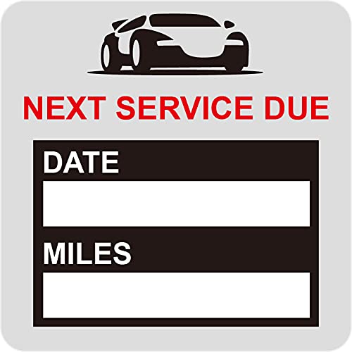 Oil Change Stickers Static Cling,2x2" 60pcs Black Next Service Due Stickers,Oil Change Reminder Stickers Black 60pcs