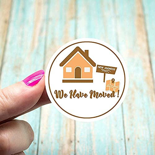 We Have Moved Stickers,Self-Adhesive New Address Envelope Seals,1.5 Inch Change of Address Moving Announcement Label Sticker,160 Pcs per Pack