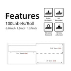 for M110 / M200 100pcs /Roll 25x38mm Cable Self-Adhesive Thermal Labels(Blue)