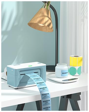 2.25"x1.25" Blue Direct Thermal Labels+2 Inch Transparent Circle Self-Adhesive Waterproof Thermal Label