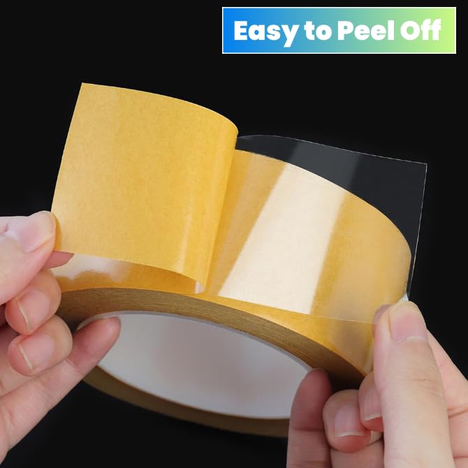 Ultra Thin Clear PET Double Sided Tape 2” x 82 Ft Strong Adhesive Removable No Residue Transparent Mounting Tape for DIY Crafts Office Home Decoration Industrial Fixing 2" X 82 Ft