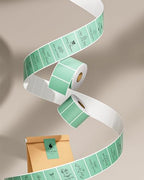 2.25"x1.25" Green Thermal Sticker Labels+Label Holder for Rolls and Fanfold Labels