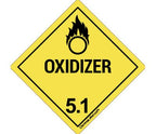 ChromaLabel 1-inch square D.O.T. hazard label for oxidizer, durable Class 5.1 industrial labels, 250 per roll