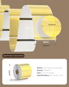 2x1 Inch Thermal Labels+Gold Transparent Thermal Stickers