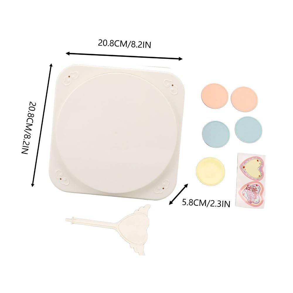 8.2 Inch Electric Rotating Dessert Display Stand, White ABS Revolving Cupcake Tray with Music for Wedding Birthday Party Cake Decor(5 Trays) 5 Trays