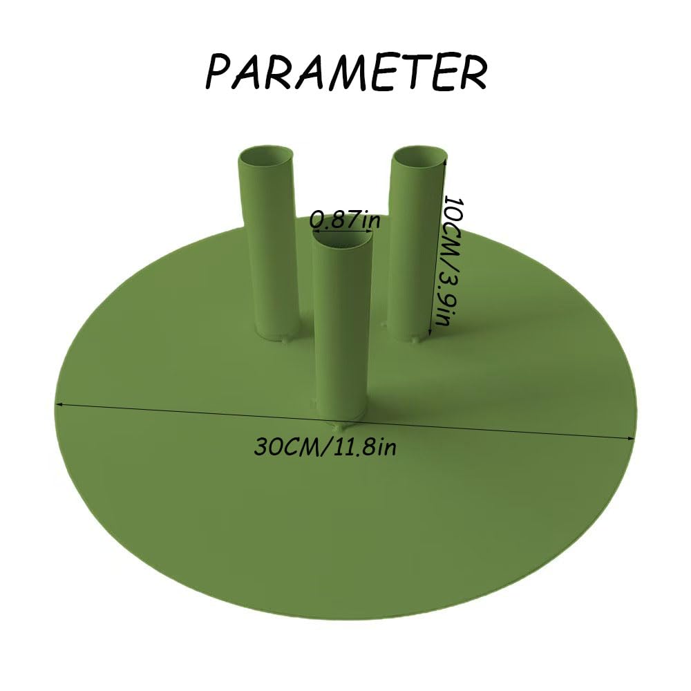 Giant Flower Pole Display Stand Base, 2 Pack Metal Floor Standing Holder White+Green