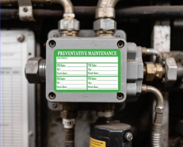 Preventative Maintenance Stickers Labels,3x2 Inch Green Self Laminating Preventative Maintenance Inspection Safety by/Date/Next Due Vinyl Stickers (200 Pcs) (Pack of 2) 3x2 Inch (Pack of 2)