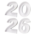 2026 New Year Charcuterie Number Tray, 12 Inch Cardboard Fillable Container, Party Decoration, Graduation Treat Holder (White, 12inch) White 12" x 10" x 1.5"