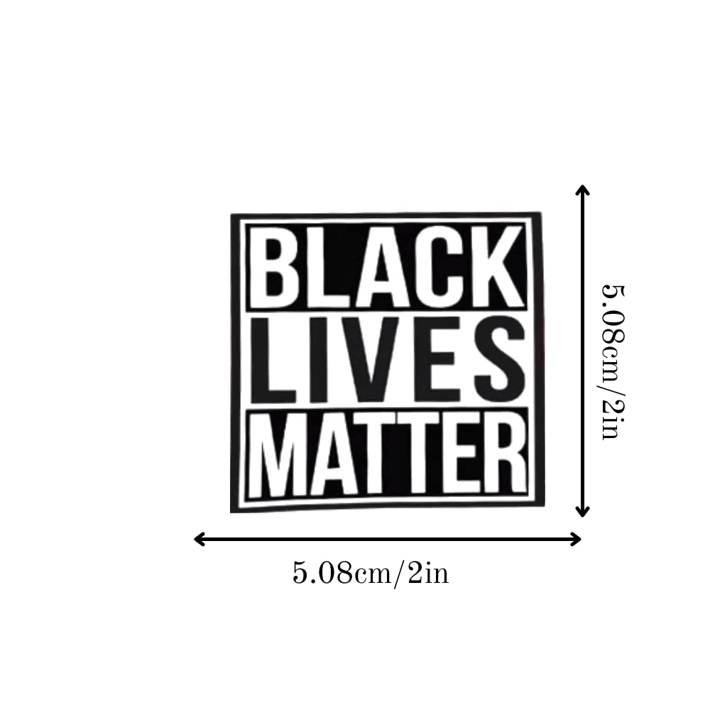 250 Black Lives Matter Awareness Stickers - Low Cost BLM Square Shaped Stickers for Awareness, Events, Envelopes & Labels