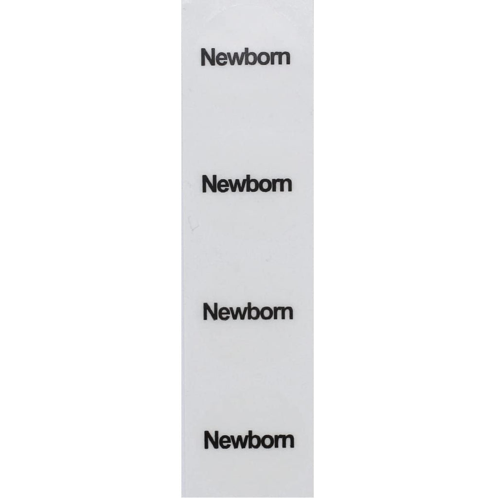 Clear Circle Newborn Clothing Size Stickers - 3/4 Inch Round, 500 Clear Plastic Adhesive Labels Per Roll for Retail Apparel, Baby Clothing Organization, and Inventory - Made in the USA