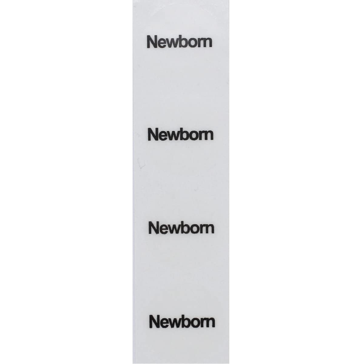Clear Circle Newborn Clothing Size Stickers - 3/4 Inch Round, 500 Clear Plastic Adhesive Labels Per Roll for Retail Apparel, Baby Clothing Organization, and Inventory - Made in the USA