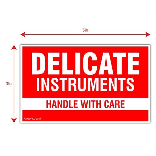 Kenco 3" X 5" Delicate Instruments Handle with Great Care Stickers for Shipping or Packing -500 Adhesive Labels Per Roll 1 PACK
