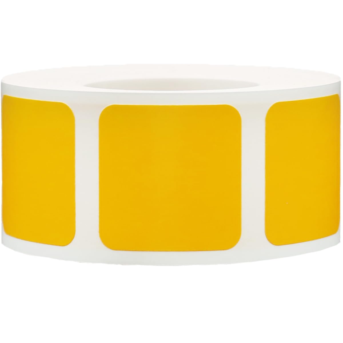 Yellow Color Coding Labels for Organizing Inventory 1 Inch Square 500 Total Adhesive Stickers On A Roll Yellow