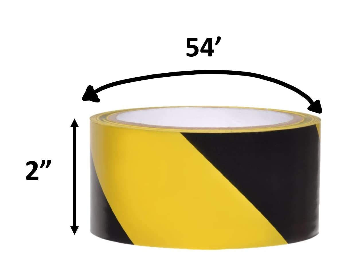 Swanson AMT18Y 2-Inch by 54-Feet Stripe Adhesive Safety Floor Tape, Yellow/Black 2 inches x 54 feet x 6 mils