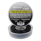 Electrical Tape Premium Grade 750 Series - 3/4 in x 66ft - 7 mil Thickness - Black Vinyl Flame Retardant - Wide Temperature Range - 1 Roll in Plastic Container