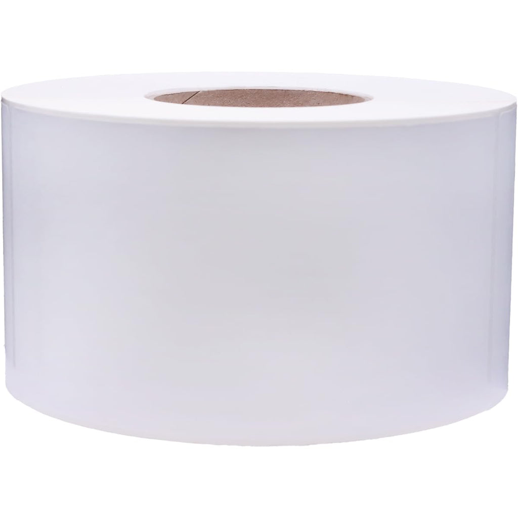 White 4x8 thermal labels , 750 perforated stickers with permanent adhesive for shipping and barcode printing.