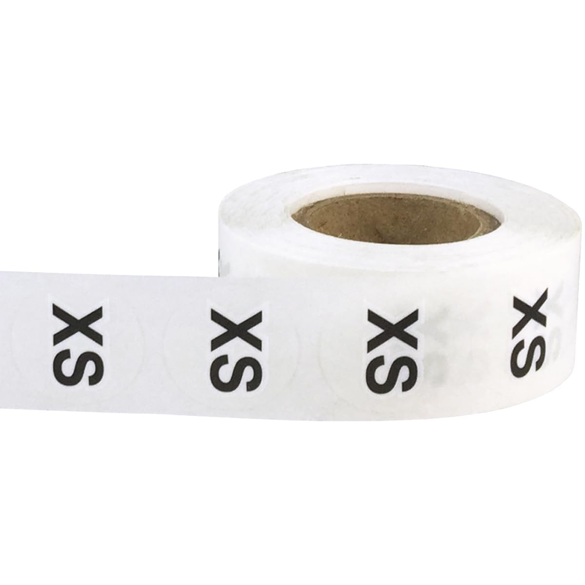 Clear Circle Extra Small XS Clothing Size Stickers - 3/4 Inch Round, 500 Clear Plastic Adhesive Labels Per Roll for Retail Apparel, Clothing Organization, and Inventory - Made in The USA