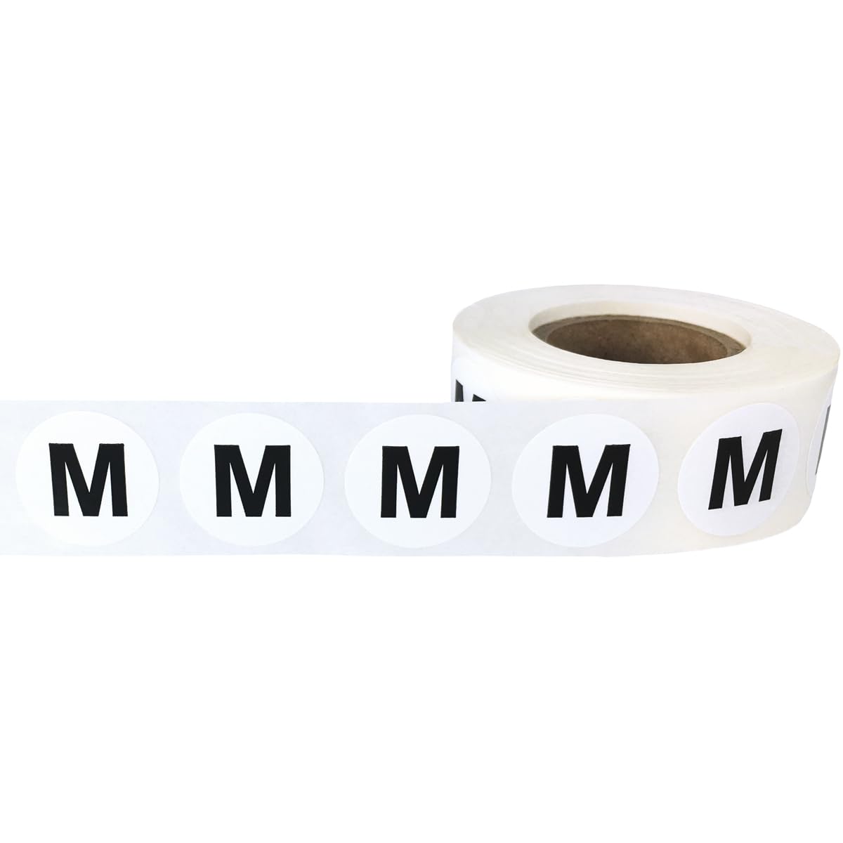 White Circle Medium M Clothing Size Stickers - 3/4 Inch Round, 500 Adhesive Labels Per Roll for Retail Apparel, Clothing Organization, and Inventory - Made in The USA