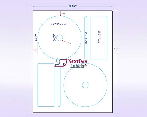 NextDayLabels Memorex CD/DVD Label, 2 Per Page (50 Labels / 25 Sheets) 50 Labels (25 Sheets)