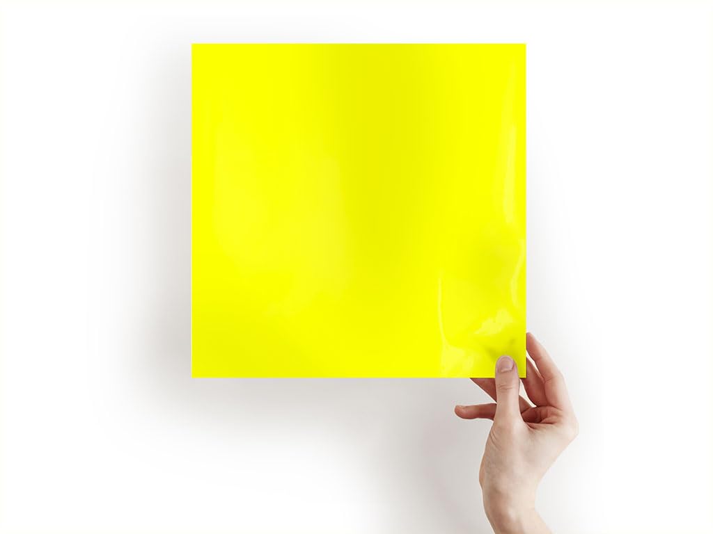 ORACAL 6510 Series Fluorescent Cast Film in Yellow 029-12" x 10ft - Gloss Finish High Visibility Thick Vinyl for Graphics, Decals and Signage 12in x 10ft