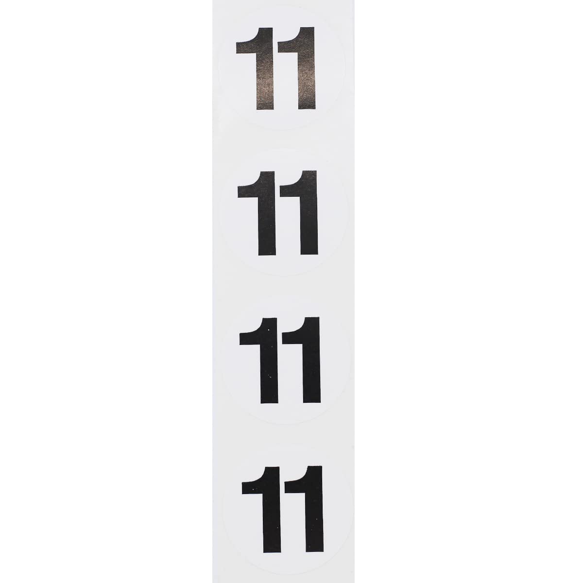 Black Number 11 Circle Stickers, 1.5 Inches Round, 500 Labels on a Roll Black 11