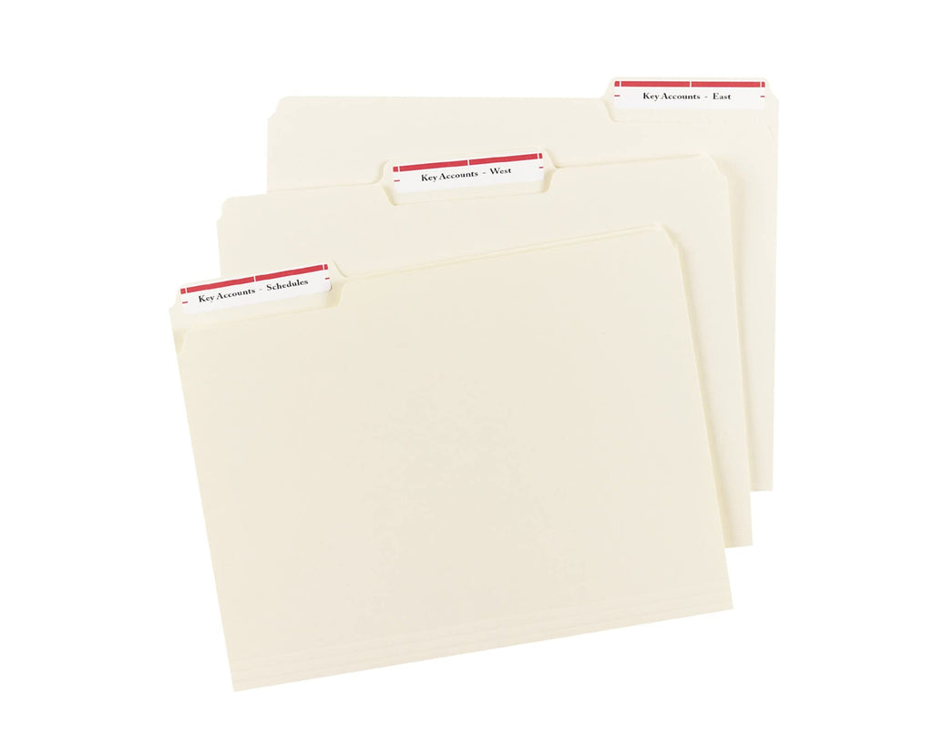 Avery® TrueBlock® File Folder Labels, 2/3" x 3-7/16", 1,500 Printable Labels, White/Red, Permanent (5066)