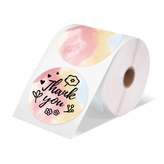 Memoking 2” Color Circle Thermal Label, Self-Adhesive Round Sticker Label, Circular Direct Thermal Printer Label for Logo Design, Name/Price Tag, Thanks Card,Address, QR Code, 750 Labels/Roll,Gradient 2"