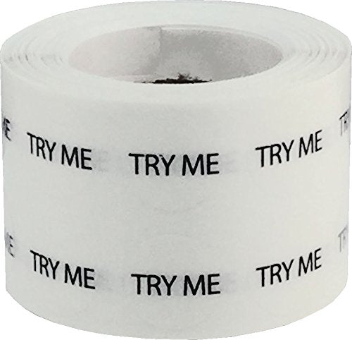 Clear Try Me Stickers, 1/2 Inch Round, 1000 Labels on a Roll Clear