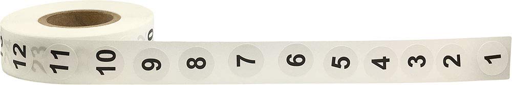 All-purpose number stickers from 1 to 100, 0.50 inch, 1,000 labels, featuring black text on white background.