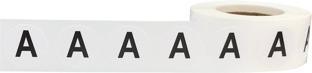 Letter A Inventory Labels .75 Inch Round Circle Dots 500 Adhesive Stickers