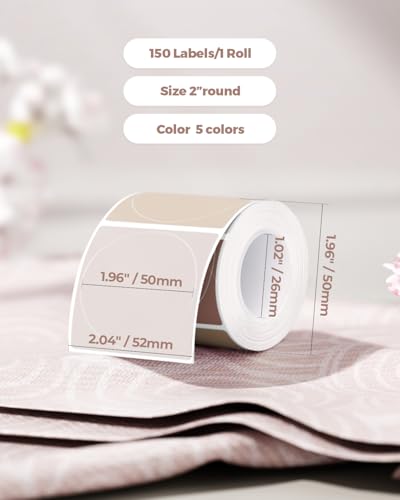 2" Round Thermal Labels 150 Labels/Roll+ITPP941ST Label Holder Black