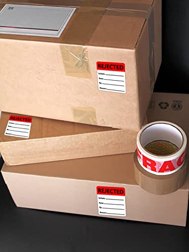 Red inventory rejected stickers for quality control, 1.8x2 inch, 500 pack, from Top Label's color coding tape collection.