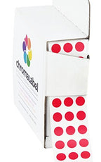 ChromaLabel red dot stickers, 1/4 inch small round color coding labels, mini circle stickers for inventory, classroom, and office use