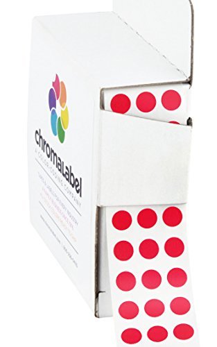 ChromaLabel red dot stickers, 1/4 inch small round color coding labels, mini circle stickers for inventory, classroom, and office use