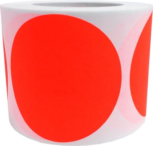 4 Inch Round Blank Fluorescent Red Shooting Target Pasters | 500 Adhesive Target Dots