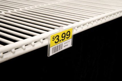 2.25" L x 1.25" H Plastic Cooler/Refrigerator UPC Label Holder Clip Organizer for Double Wire Fridge Shelf - 50 Pack 2.25" x 1.25"